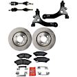 7-Piece Kit Front, Driver and Passenger Side Axle Assembly - New 7-Piece Kit, Includes (2) Brake Disc, (1) Brake Pad Set, (2) Control Arm and (2) Axle Assembly