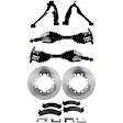 7-Piece Kit Front, Driver and Passenger Side, Lower Control Arm Kit, Includes (2) Brake Disc, (1) Brake Pad Set, (2) Control Arm and (2) Axle Assembly