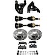 7-Piece Kit Front, Driver and Passenger Side, Lower Control Arm Kit, Includes (2) Brake Disc, (1) Brake Pad Set, (2) Control Arm and (2) Axle Assembly