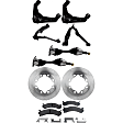 9-Piece Kit Front, Driver and Passenger Side, Upper and Lower Control Arm Kit, Includes (2) Brake Disc, (1) Brake Pad Set, (4) Control Arm and (2) Axle Assembly