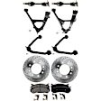 9-Piece Kit Front, Driver and Passenger Side, Upper and Lower Control Arm Kit, Includes (2) Axle Assembly, (2) Brake Disc, (1) Brake Pad Set, and (4) Control Arm