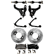 9-Piece Kit Front, Driver and Passenger Side, Upper and Lower Control Arm Kit, Includes (1) Brake Pad Set, (4) Control Arm, (2) Axle Assembly and (2) Brake Disc