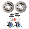 2-Wheel Set Rear Wheel Hub, 5 Lugs, With Bearing, With Sensor, AWD, 3.5L, 6Cyl, Includes (1) Brake Pad Set, (2) Wheel Hub and (2) Brake Disc
