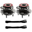 2-Wheel Set Front, Driver and Passenger Side Wheel Hub, 5 Lugs, With Bearing, Includes (2) Control Arm and (2) Wheel Hub