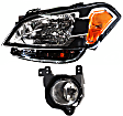 2-Piece Kit Driver Side Halogen Headlight, With bulb(s), OE Replacement, Includes (1) Fog Light and (1) Headlight
