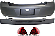 4-Piece Kit, Rear Primed Bumper Cover, Includes (1) Bumper Cover, (1) Bumper Reinforcement, and (2) Tail Light
