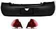 3-Piece Kit, Rear Primed Bumper Cover, Includes (1) Bumper Cover and (2) Tail Light