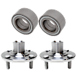 2-Wheel Set Front, Driver and Passenger Side Wheel Hub, 4 Lugs, Without Bearing, includes (2) Wheel Bearing and (2) Wheel Hub