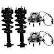 4-Piece Kit Front, Driver and Passenger Side Suspension Kit, Includes (2) Wheel Hub and (2) Shock Absorber and Strut Assembly