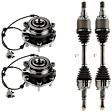 4-Piece Kit Front, Driver and Passenger Side Suspension Kit, Includes (2) Axle Assembly and (2) Wheel Hub