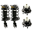 4-Piece Kit Front, Driver and Passenger Side Suspension Kit, Includes (2) Wheel Hub and (2) Shock Absorber and Strut Assembly