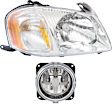 2-Piece Kit Passenger Side Halogen Headlight, With bulb(s), OE Replacement, Includes (1) Fog Light and (1) Headlight
