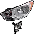 2-Piece Kit Driver Side Halogen Headlight, With bulb(s), Sport Utility, OE Replacement, Includes (1) Fog Light and (1) Headlight