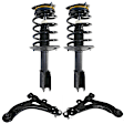 4-Piece Kit Front, Driver and Passenger Side Fully Loaded Strut Includes (2) Control Arm and (2) Shock Absorber and Strut Assembly