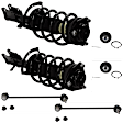 6-Piece Kit Front, Driver and Passenger Side Fully Loaded Strut, Includes (2) Ball Joint, (2) Sway Bar Link and (2) Shock Absorber and Strut Assembly