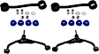4-Piece Kit Front, Driver and Passenger Side, Upper Control Arm, includes (2) Control Arm and (2) Sway Bar Link