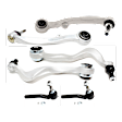6-Piece Kit Front, Driver and Passenger Side, Lower, Frontward and Rearward Control Arm, includes (4) Control Arm and (2) Tie Rod End
