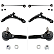 6-Piece Kit Front, Driver and Passenger Side, Lower Control Arm, Includes (2) Control Arm, (2) Tie Rod End and (2) Sway Bar Link