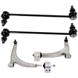 4-Piece Kit Front, Driver and Passenger Side, Lower Control Arm, includes (2) Control Arm and (2) Sway Bar Link