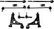 8-Piece Kit Front, Driver and Passenger Side, Lower Control Arm, includes (2) Control Arm, (2) Sway Bar Link, and (4) Tie Rod End