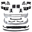 17-Piece Kit, Front Bumper, Chrome, Includes (1) Bumper, (12) Bumper Bracket, (1) Bumper Reinforcement, (1) Bumper Trim, and (2) Valance
