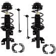 4-Piece Kit Front, Driver and Passenger Side Fully Loaded Strut, includes (2) Loaded Strut and (2) Sway Bar Link