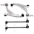 4-Piece Kit Front, Driver and Passenger Side, Lower Control Arm, includes (2) Control Arm and (2) Sway Bar Link