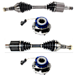 4-Piece Kit Front, Driver and Passenger Side Axle Assembly, New Kit, includes (2) Axle Assembly and (2) Wheel Hub