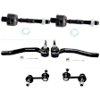 6-Piece Kit Front, Driver and Passenger Side, Inner and Outer Tie Rod End Includes (2) Sway Bar Link and (4) Tie Rod End