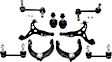 10-Piece Kit Front, Driver and Passenger Side, Upper and Lower Control Arm, includes (2) Ball Joint, (4) Control Arm, and (4) Sway Bar Link