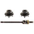 3-Piece Kit Front, Driver Side Axle Shaft, 4WD Includes (1) Axle Shaft and (2) Wheel Hub
