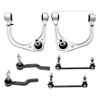6-Piece Kit Front, Driver and Passenger Side, Upper Control Arm, includes (2) Control Arm, (2) Sway Bar Link, and (2) Tie Rod End