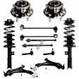 12-Piece Kit Front, Driver and Passenger Side Fully Loaded Strut, Includes (2) Control Arm, (4) Tie Rod End, (2) Sway Bar Link, (2) Shock Absorber and Strut Assembly and (2) Wheel Hub