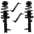 4-Piece Kit Front, Driver and Passenger Side Fully Loaded Strut, FWD, Includes (2) Loaded Strut and (2) Sway Bar Link