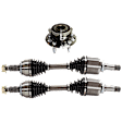 3-Piece Kit Front, Driver and Passenger Side Axle Assembly, New, Includes (2) Axle Assembly and (1) Wheel Hub