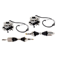 4-Piece Kit Front Axle Assembly - New 4-Piece Kit 4WD, Includes (2) Wheel Hub and (2) Axle Assembly
