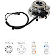 4-Piece Kit Front Axle Assembly - New 4-Piece Kit 4WD, Includes (2) Wheel Hub and (2) Axle Assembly