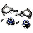 2000 Oldsmobile Intrigue - 4-Piece Kit Front, Driver and Passenger Side Steering Knuckle 3.5L 6Cyl, Cast Iron, Without Backing Plate, Without Bearing,  Includes (2) Knuckle and (2) Wheel Hub