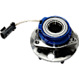 2008 Chevrolet Impala LS - 4-Piece Kit Front, Driver and Passenger Side Wheel Hub, 4-Wheel ABS, Replacement for Part # 513121 or 513187, 5 Lugs, With Bearing, With Sensor,  Includes (1) Brake Pad Set and (2) Wheel Hub