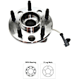 2008 Chevrolet Impala LS - 4-Piece Kit Front, Driver and Passenger Side Wheel Hub, 4-Wheel ABS, Replacement for Part # 513121 or 513187, 5 Lugs, With Bearing, With Sensor,  Includes (1) Brake Pad Set and (2) Wheel Hub