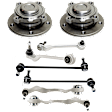2-Wheel Set Front Wheel Hub, 5 Lugs, With Bearing, Includes (4) Control Arm, (2) Sway Bar Link, and (2) Wheel Hub