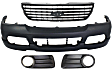 4-Piece Kit, Front Primed Bumper Cover, Includes (1) Bumper Cover, (2) Fog Light Trim, and (1) Grille