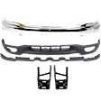 2000 Ford F-150 - 4-Piece Kit Front Bumper, 4WD, Chrome, Includes (1) Bumper, (2) Bumper Bracket, and (1) Valance