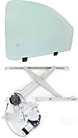 2008 Dodge Ram 3500 - 2-Piece Kit Front, Passenger Side Door Glass, Green Tint, DD10071 GTYN, Includes (1) Window Regulator and (1) Door Glass