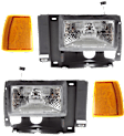 4-Piece Kit Driver and Passenger Side Halogen Headlight, With bulb(s), OE Replacement, Includes (2) Corner Light and (2) Headlight