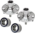 2005 Toyota Corolla LE - 4-Piece Kit Front, Driver and Passenger Side Wheel Hub, 5 Lugs, With Bearing,  Includes (2) Wheel Bearing and (2) Wheel Hub