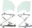 4-Piece Kit Front, Driver and Passenger Side Door Glass, Green Tint, DD09479 GTNN, DD09480 GTNN, Includes (2) Door Glass and (2) Window Regulator