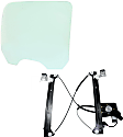 2-Piece Kit Rear, Passenger Side Door Glass, No Tint, DD09734 GTNN, Includes (1) Door Glass and (1) Window Regulator
