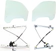 4-Piece Kit Front, Driver and Passenger Side Door Glass, Green Tint, DD09479 GTNN, DD09480 GTNN, Includes (2) Door Glass and (2) Window Regulator