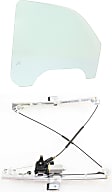 2-Piece Kit Front, Passenger Side Door Glass, Green Tint, DD09479 GTNN, Includes (1) Window Regulator and (1) Door Glass
